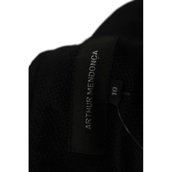 Arthur Mendonca Womens Sleeveless V-Neck Zippered Mini Dress Black Size 10 - Picture 5 of 6